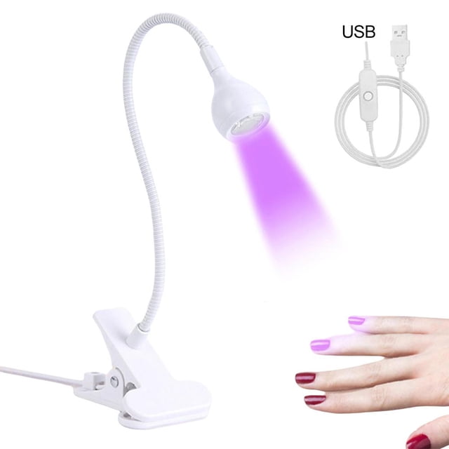 Nail Art Lamp Mini USB Gel Manicure Salon Tools UV Dryer Light Clip-On Desk