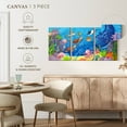 thumbnail image 5 of Elephant Stock Cartoon Underwater Animals Wall Art - Horizontal Multi Panel Canvas - Living Room Wall Decor - Kids And Nursery Multi Panel - Gray And Beige Decor - 26" x 12", 5 of 8