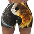 thumbnail image 2 of Fuzoiu Yin Yang Print Women's Workout Shorts,Workout Biker Shorts Women,Exercise Fitness Shorts,Scrunch Short, Athletic Shorts for Gym Yoga Running Sport Active-X-Large, 2 of 8