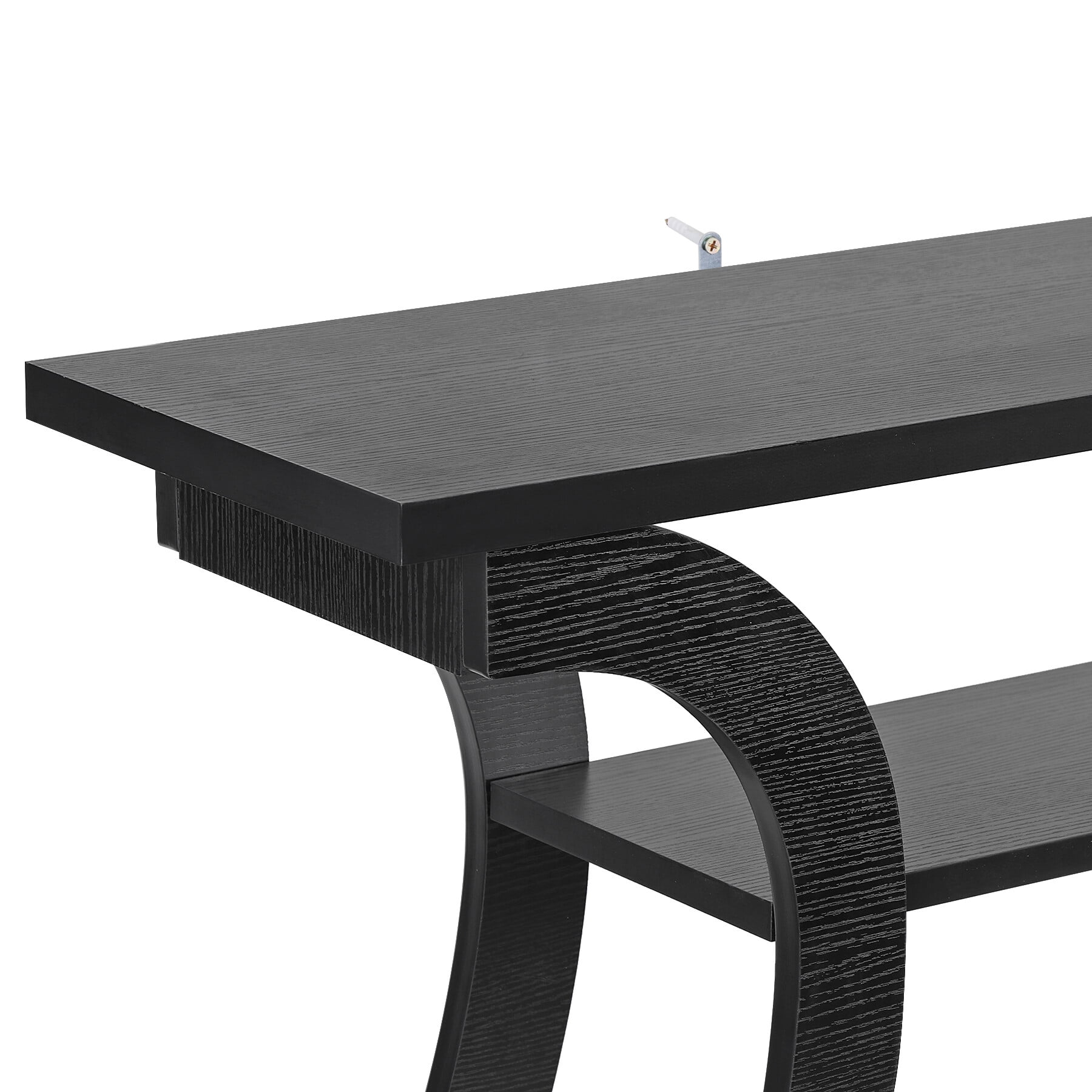 ZENY 47" Accent Console Table Simple Style 3 Tier Shelves Sofa Side Table Entryway, Black
