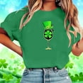 thumbnail image 2 of Diufon St Patricks Day Shirt Women Shamrocks Graphic Short Sleeve Crewneck Pullover Casual Loose Tops, 2 of 6