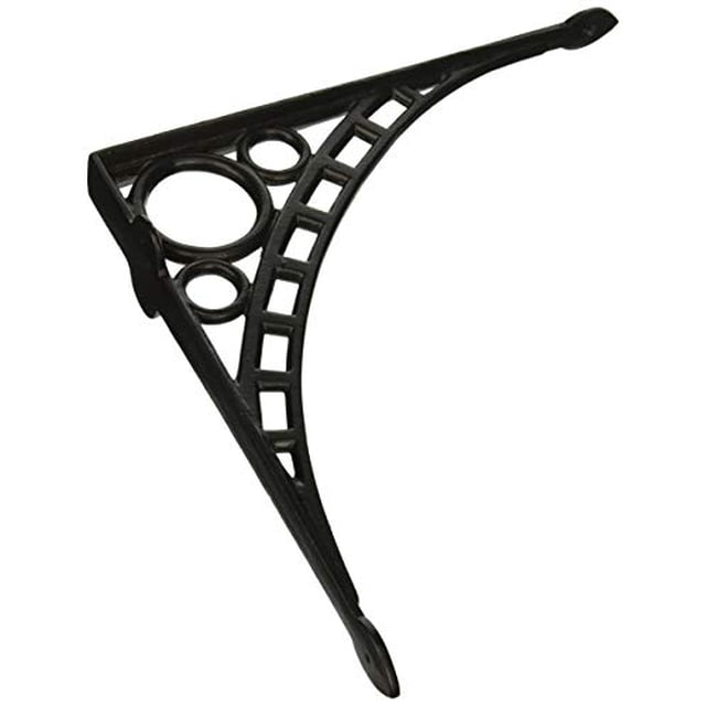 RCH Hardware 7902BLK Fancy Decorative Cast Iron Shelf Bracket, Matching Screws Included, Black
