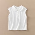 thumbnail image 1 of Odeerbi Niñas Golf Tank Tops Color Sólido Botón de Solapa Sin Mangas Uniforme Escolar Con Bolsillo, 1 of 9