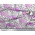 thumbnail image 3 of Soimoi Purple Georgette Viscose Fabric London Theme Architectural Fabric Prints By Yard 42 Inch Wide, 3 of 3