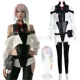thumbnail image 4 of Disfraz de Cosplay de Anime Cyberpunk Edgerunners Lucy, mono, chaqueta, peluca, traje completo, disfraces de Halloween para mujer, 4 of 5