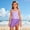 Purple, variant on DAETIROS Girls' 2 Piece Swimsuit Set with Skirt, Purple Bow Print Ruffle Swimsuit & Cover Up for Beach Pool, Ages 4-7,Size 5 T