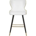 thumbnail image 2 of Trent Home 27.9" Contemporary Faux Leather Bar Stool in White (Set of 2), 2 of 5