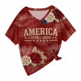 thumbnail image 4 of Rvusndi 4th of July Shirts Women 250 Anniversary Usa Summer Tops Graphic Tees Stylish Printed Short Sleeve V Neck Comfortable Casual Daily Everyday Wear, 4 of 4