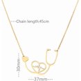 thumbnail image 4 of Rose Gold ECG Stethoscope Necklace Pendant Love Heart Titanium Steel Lighting Necklace for Women Jewelry, 4 of 7