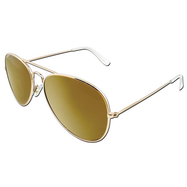 Panama Jack Flat Lens Aviator Sunglasses (Gold/Brown)