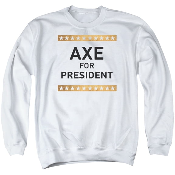 Trevco Sportswear SHO570-AS-1 Billions Axe for President Adult Crewneck Sweatshirt, White - Small