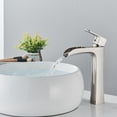 thumbnail image 2 of Zovajonia Tall Waterfall Bathroom Vessel Sink Faucet Single Handle Brushed Nickel with Pop-up Drain, 2 of 8