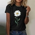 thumbnail image 2 of FamilyThread Women's Versatile Short Sleeve Floral Crew Neck T Shirt Sunflower Graphic Loose Tees Casual Tops, 2 of 5