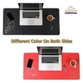 thumbnail image 2 of Desk Mat Black & Red 17x36 | Computer, Laptop, Keyboard & Mouse Pad Organizer | Leather Cover Office Table Protector | Double Side Gaming Surface With Colors | Typing & Writing Accessories, 2 of 7