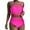 C_Hot Pink, variant on MGDXOX Ruched High Waisted Swimsuit for Women One Shoulder Bikini Sets Tummy Control Full Coverage Two Piece Bathing Suit Black M