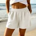 thumbnail image 7 of Sheghy Womens Shorts 100%Cotton Women's Fashion Solid Color Elastic Waist Pocket Shorts Pants, 7 of 7