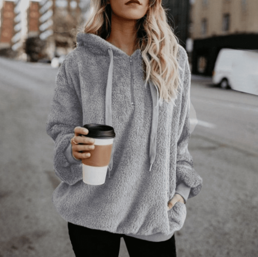 Womens Oversized Fuzzy Fleece 