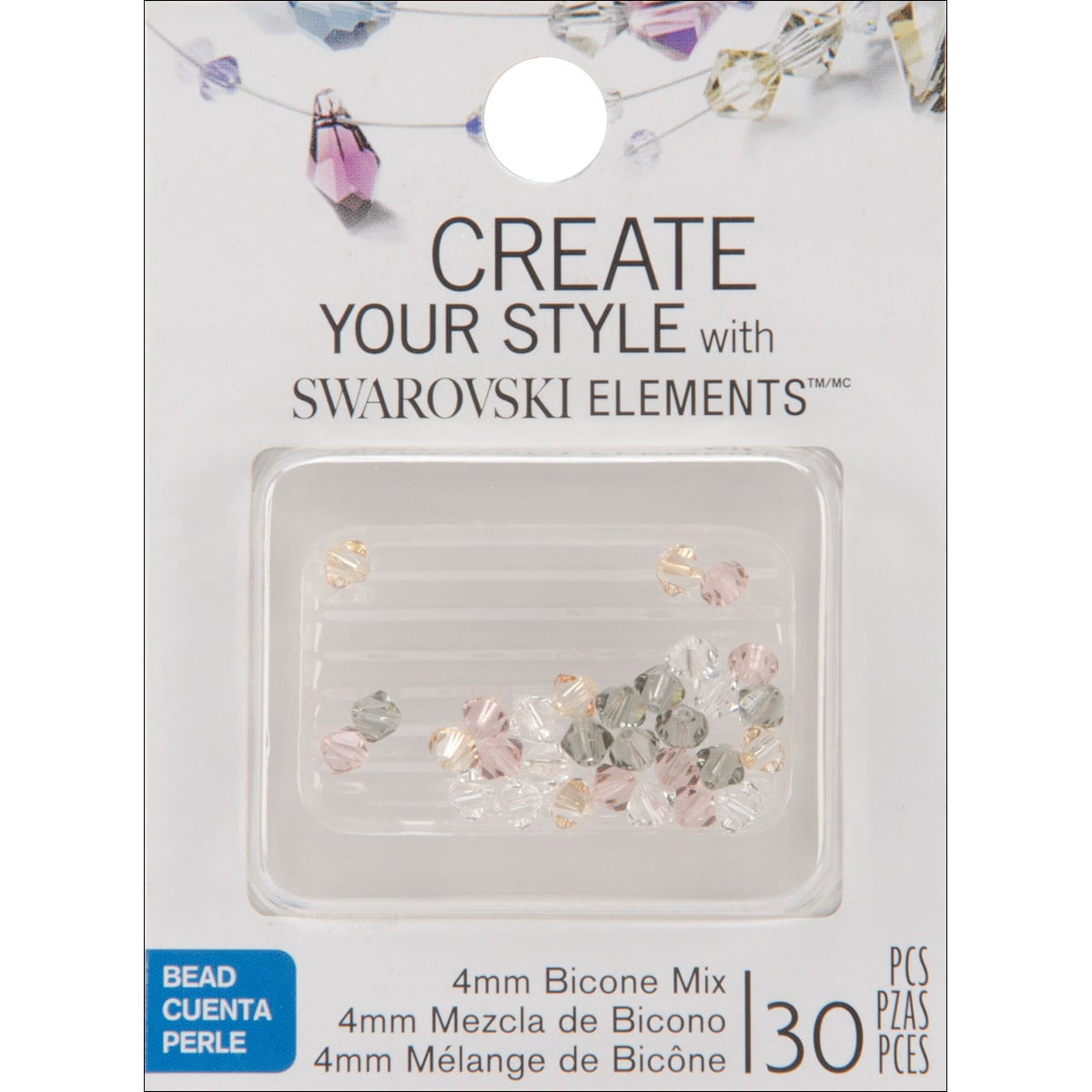 4mm 1 Bicone-Mix Vintage ca