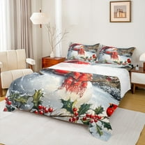 Manfei Christmas Snowman Child Bed Sheets, Rustic Farmhouse Cabin King Sheets, Winter Western Festival Sheet Set, Super Cozy Room Decor, 4-Piece