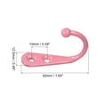 thumbnail image 2 of Wall Hooks, 20Pcs - Zinc Alloy Single Prong Wall Mounted Clothes Hook, Double Hole Hooks for Hanging Towel (Pink), 2 of 5