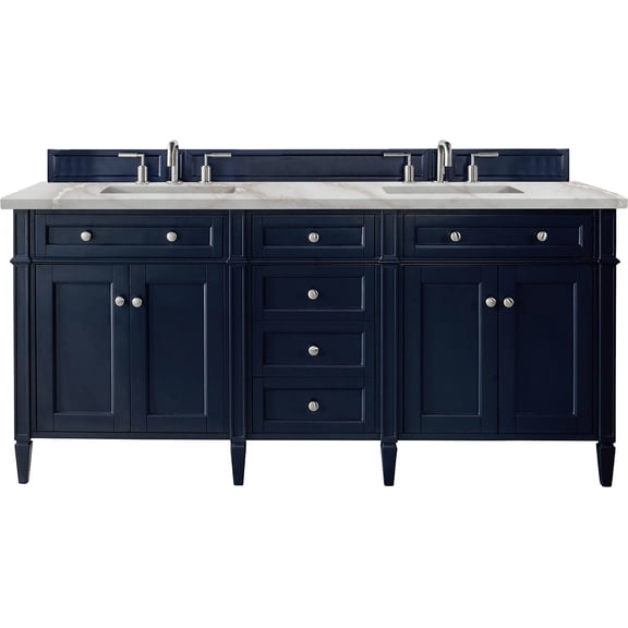 James Martin Vanities 650-V72-VBL-FVSL Brittany 72" Free Standing Double Basin Poplar Wood