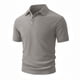 thumbnail image 2 of Ceisia Men's Slim Fit Short Sleeve Polo Shirt Solid Color Vertical Stripe Knit with Chest Pocket Gray L Gifts, 2 of 7