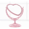 thumbnail image 2 of 1 Pack Simple and Lovely Heart-Shaped Cosmetic Mirror Plastic Double-Sided Rotatable Dresser Mirror Lightweight Mirror Bathroom Bedroom Mirror Four-Co, 2 of 4