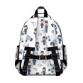 thumbnail image 3 of Police and Officer White Pattern Backpack for School, Cute School Bag with Adjustable Shoulder Straps and Padded Back, 15.25"x11.5"x5.25", 3 of 5