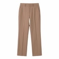 thumbnail image 6 of Usloyux Women's High Waisted Straight Leg Trousers with Pockets Dressy Pants for Office Casual Workwear, Khaki 2XL, 6 of 6
