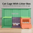 thumbnail image 3 of Oneluck Cat Cage Indoor with Litter Box 2-Tier DIY Cat Playpen Detachable Metal Wire Kennel Crate Large Exercise Place Ideal for 1-2 Kitten (41.3" L x 17.8" W x 27.6" H), 3 of 6
