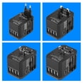 thumbnail image 4 of Adaptador de viaje universal Enchufe 4 puertos USB Convertidor de enchufes tipo C para EE. UU. / AU / Reino Unido / UE (negro), 4 of 5