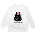 thumbnail image 4 of Tfken Christmas Cute Sweatshirts For Girls Black Cat Graphic Fall Winter Pullover Long Sleeve Crewneck Soft Casual Top Xmas Holiday Party Clothes Size,3-10 Years White, 4 of 4