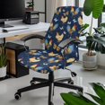 thumbnail image 2 of ZIATUBLES Rotating Chair Desk Chair Cover Butterfly Flower Printed Universal Computer Office Chair Covers with Snap Button Removable Washable Furniture Protector Slipcovers, L, 2 of 7