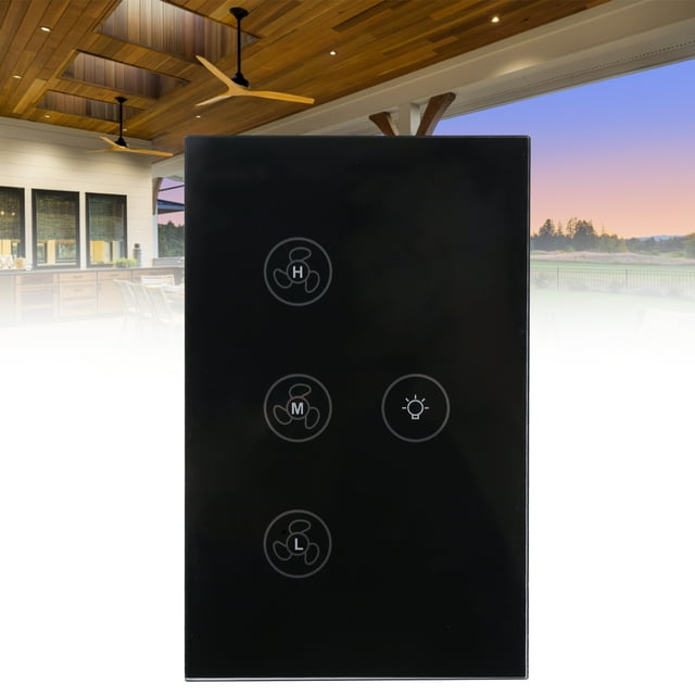 Interruptor Táctil De Lámpara, Función De Sincronización Control De Aplicación De Teléfono Interruptor Táctil De Ventilador Inteligente Para La Familia Para Múltiples