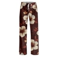 thumbnail image 5 of PEXLYCLU Hippie Clothes for Women, Boho Pants, Parachute Pants Woman, Womens Bohemian Wide Leg Pants Smocked High Waist Flowy Beach Trousers 2026 Summer Casual Boho Loose Palazzo Pants, Deep Red M, 5 of 5
