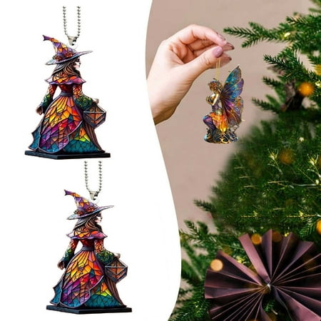 

Clearance！ Souwang Ornament Pendant Decoration Colorful Fairy Fairies Painted Charm Fun And Mysterious Rear View Carmirror Charm Backpack Decoration Preferred Gift Home Decoration Pendant 2pc