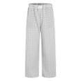 thumbnail image 4 of GEWSEY Women's Striped Gingham Boxer Pants Cotton Pajama Lounge Pj Casual Plaid Trousers Y2K Beach Bottoms with Pockets (Grey, XL), 4 of 7