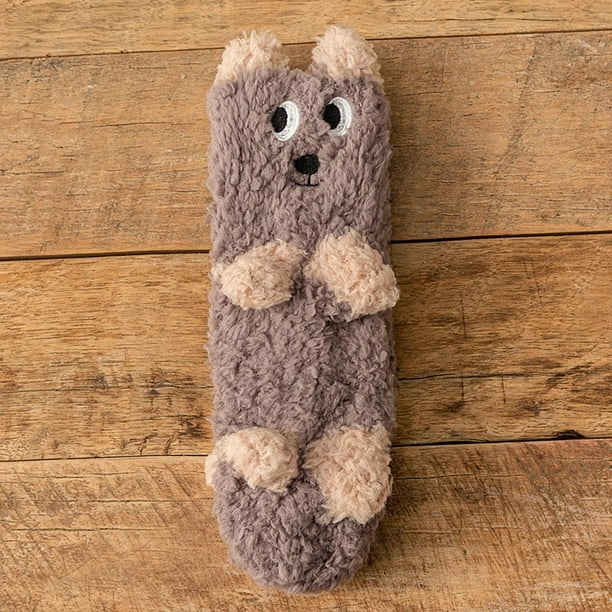 Calcetines navideños para dormir, bonitos calcetines tridimensionales de lana gruesa y cálida para mujer en invierno.