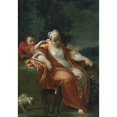 thumbnail image 2 of Studio of Giuseppe Maria Crespi 11x14 Gold Ornate Wood Frame and Double Matted Museum Art Print Titled - A Shepherdess Resting, with a Young Boy Tickling Her Ear, 2 of 4