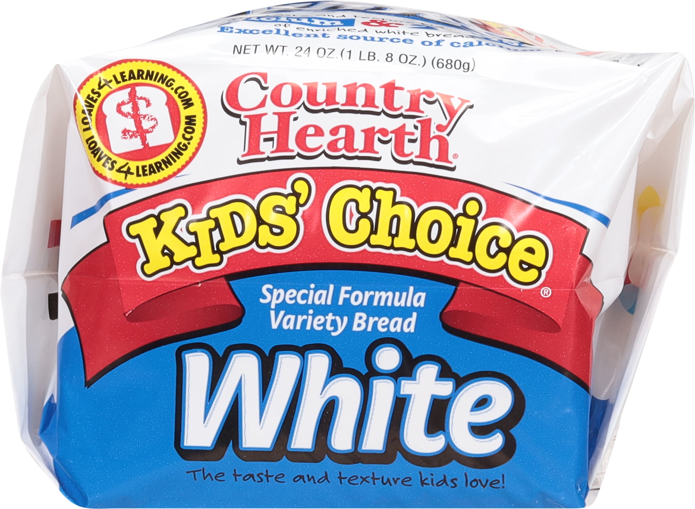 Country Hearth Kids Choice White Bread Loaf, 24 oz, 20 Count
