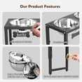 thumbnail image 4 of Elevated Dog Bowls for Large Dogs, 3 Height Adjustable，Raised Tall Dog Food Water Bowl Stand with Two 101oz Bowls, 4 of 6