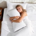 thumbnail image 6 of EMONIA Queen Bed Sheet Set 4-Piece with 14" Deep Pocket, Hotel Luxury Super Soft & Breathable Polyester Washed Cotton Fabric (White), 6 of 12