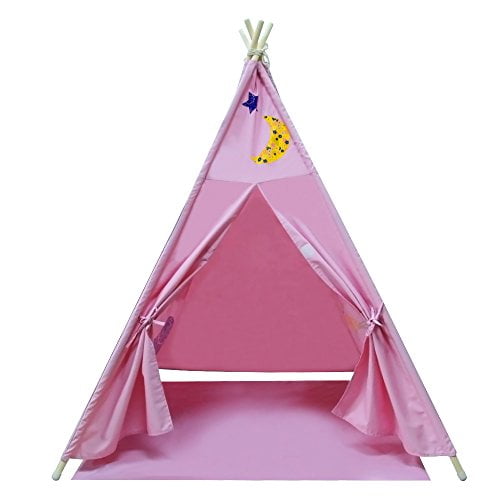 pink teepee with floor mat