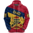 thumbnail image 3 of Sudadera con capucha y cremallera con el emblema nacional de Chad y la bandera de África para hombre, ropa informal, deportiva, para niño, 3 of 5