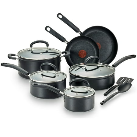 T-Fal, Excellence 12pc Set, Titanium Nonstick Dishwasher Safe Cookware, Black, (Best Dishwasher Safe Cookware Set)