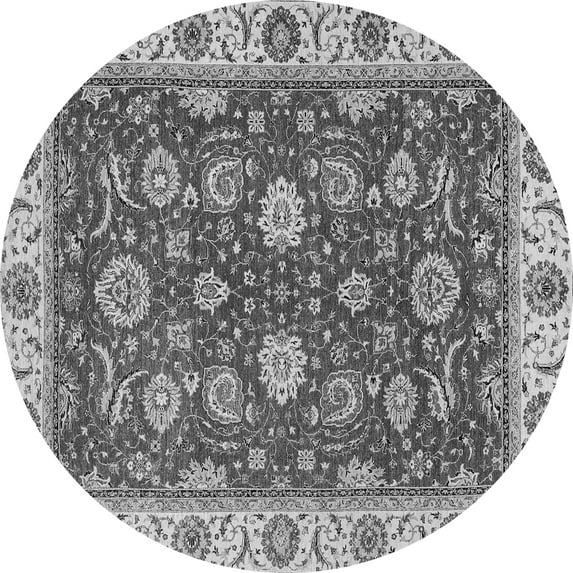 Ahgly Company Indoor Round Oriental Gray Traditional Area Rugs, 5' Round