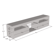 Bari 200 Floating TV Stand for TVs up to 90, Modern High Gloss 79 Entertainment Center, Wall Mounted TV Media Console with Storage Cabinets and LED Lights