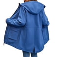 thumbnail image 5 of Women Lightweight Waterproof Parka Hooded Softshell Rain Jacket Warm Windbreaker Long Outdoor Coat with Pockets, 5 of 6