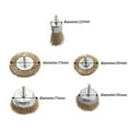 thumbnail image 4 of 5pcs Wire Brush Drill Attachment Set Brass Coated for Cleaning Rust Hex Shank Fits Impact Driver, 4 of 5