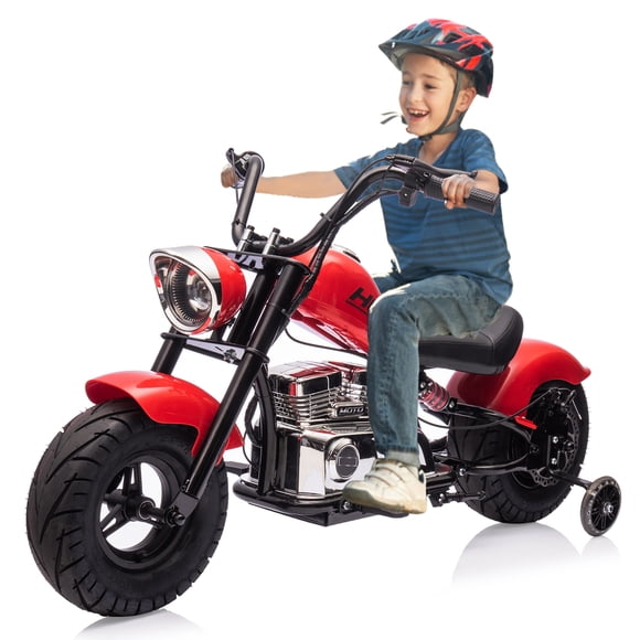 36V 350W Electric Dirt Bike for Teens, 16.5 mph Brushless Motorcycle with LED Lights and Music, All Terrain Off Road Ride On Toy, 176 lbs Max Load, Blue/White/Red